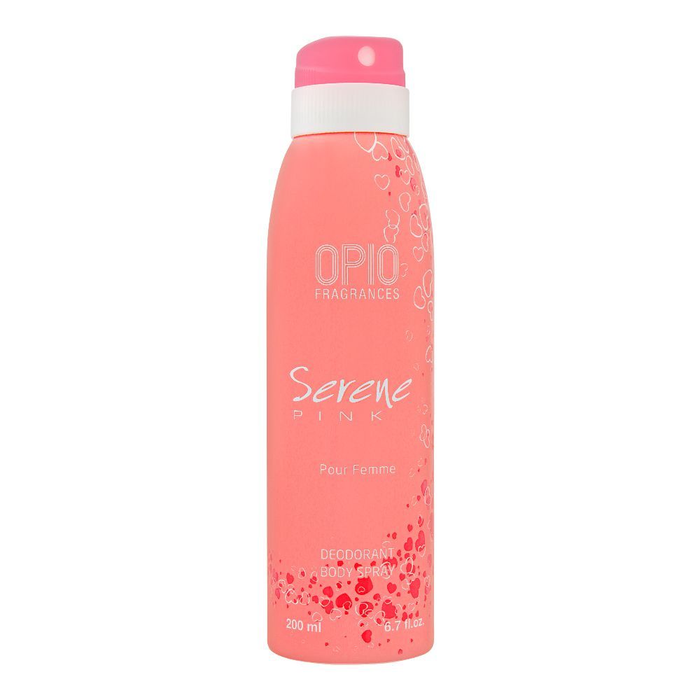 Opio Serene Pink Deodorant Body Spray, For Women, 200ml - Front View
