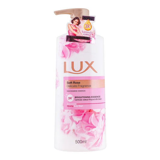 Lux Soft Rose Delicate Fragrance Glowing Body Wash, 500ml - Front View