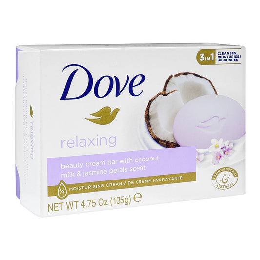 Dove Soap Coconut Milk, With Coconut Milk & Jasmine Petals Scent, 135g - Front View