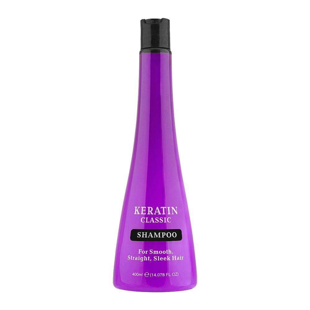 Keratin Classic Shampoo, For Smooth, Straight, Sleek Hair, 400ml - Front View