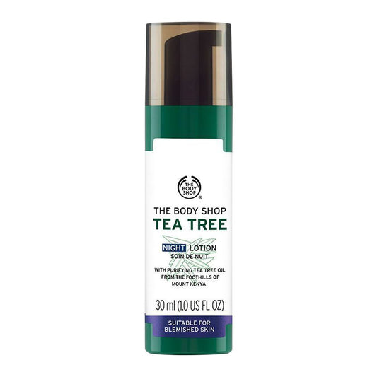 The Body Shop Tea Tree Night Lotion, Suitable for Blemished Skin, 30ml -  Front View