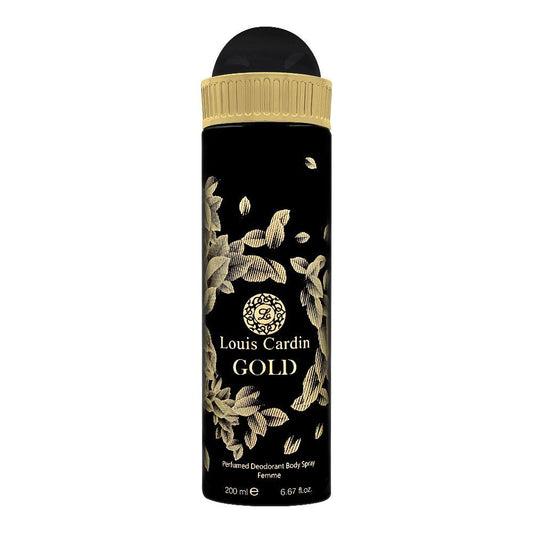 Louis Cardin Gold Femme Deodorant Spray, For Women, 200ml - Front View