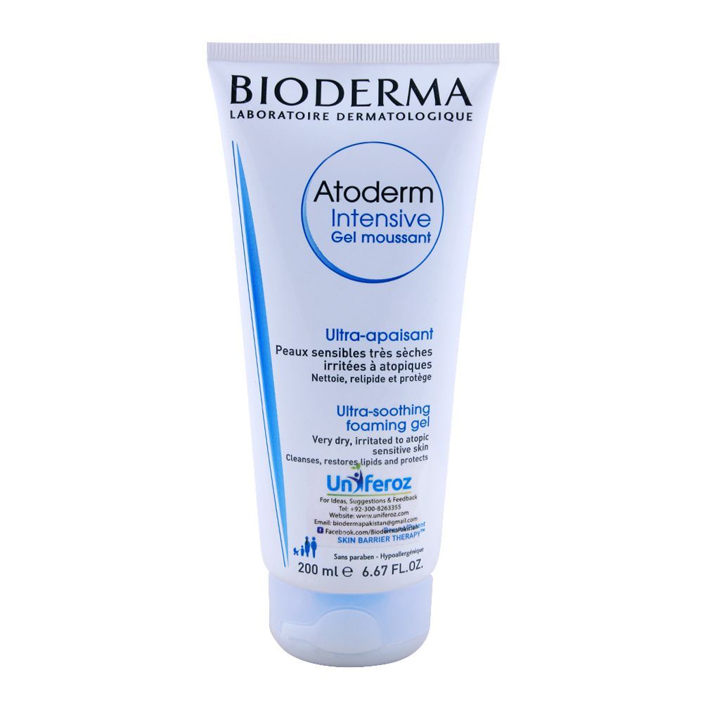 Bioderma Atoderm Intensive Gel Moussant, Ultra-Soothing Foaming Gel, 200ml - Front View
