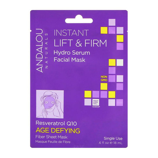 Andalou Naturals Instant Lift & Firm Hydro Serum Facial Mask, 18ml - Front View