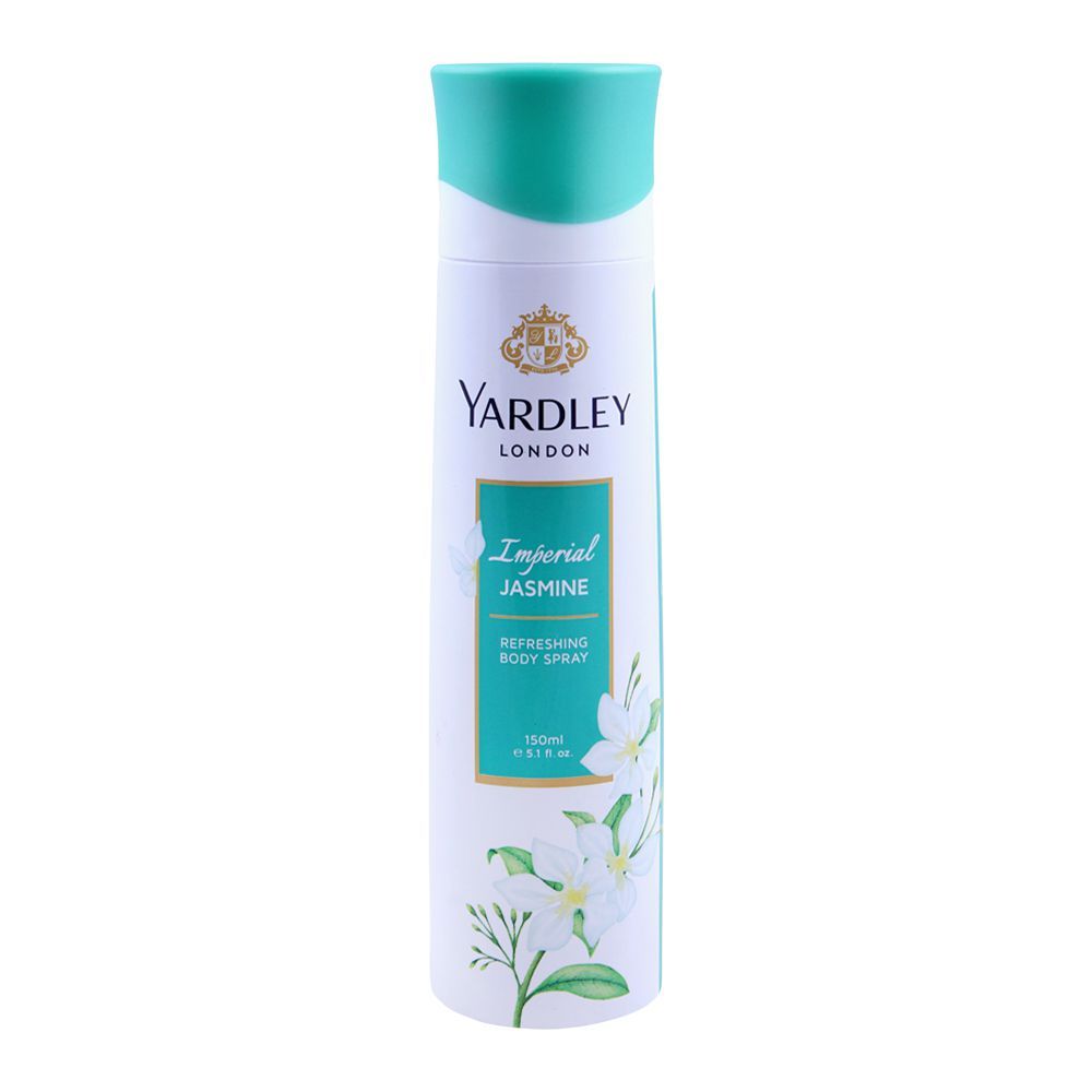 Yardley Imperial Jasmine Deodorant Body Spray, For Women, 150ml - Front View