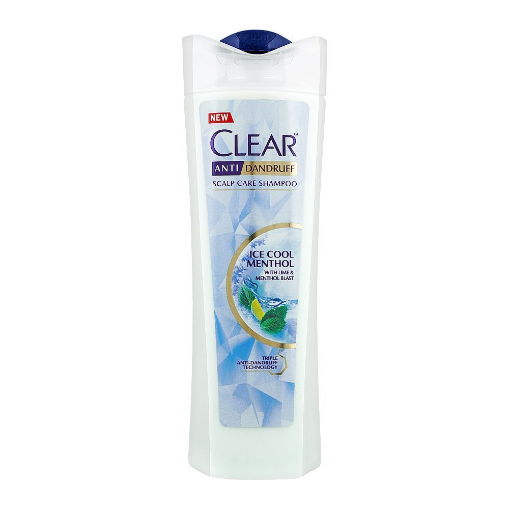 Clear Anti-Dandruff Ice Cool Menthol Shampoo, Thai, 330ml - Front View