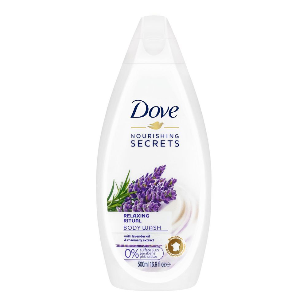 Dove Nourishing Secrets Relaxing Ritual Body Wash With Lavender Oil & Rosemary Extract, 500ml - Front View