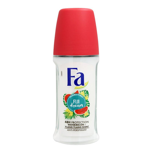 Fa 48H Protection Island Vibes Fiji Dream Watermelon Ylang Ylang Scent Roll-On Deodorant, For Women, 50ml - Front View