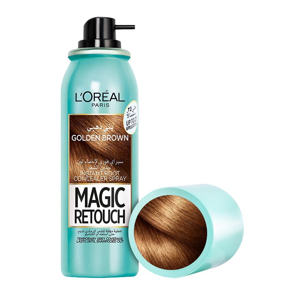 L'Oreal Paris Magic Retouch Instant Root Concealer Spray, Golden Brown, 75ml -  Front View