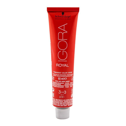 Schwarzkopf Igora Royal Hair Color 3-0 Dark Brown -  Front View