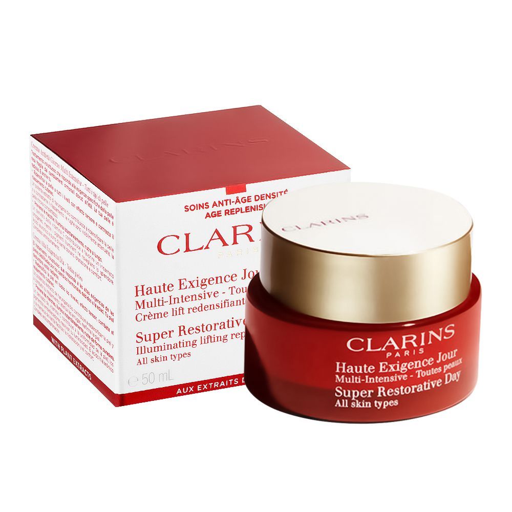 Clarins Paris Super Restorative Replenishing Day Cream, All Skin Types, 50ml -  Front View