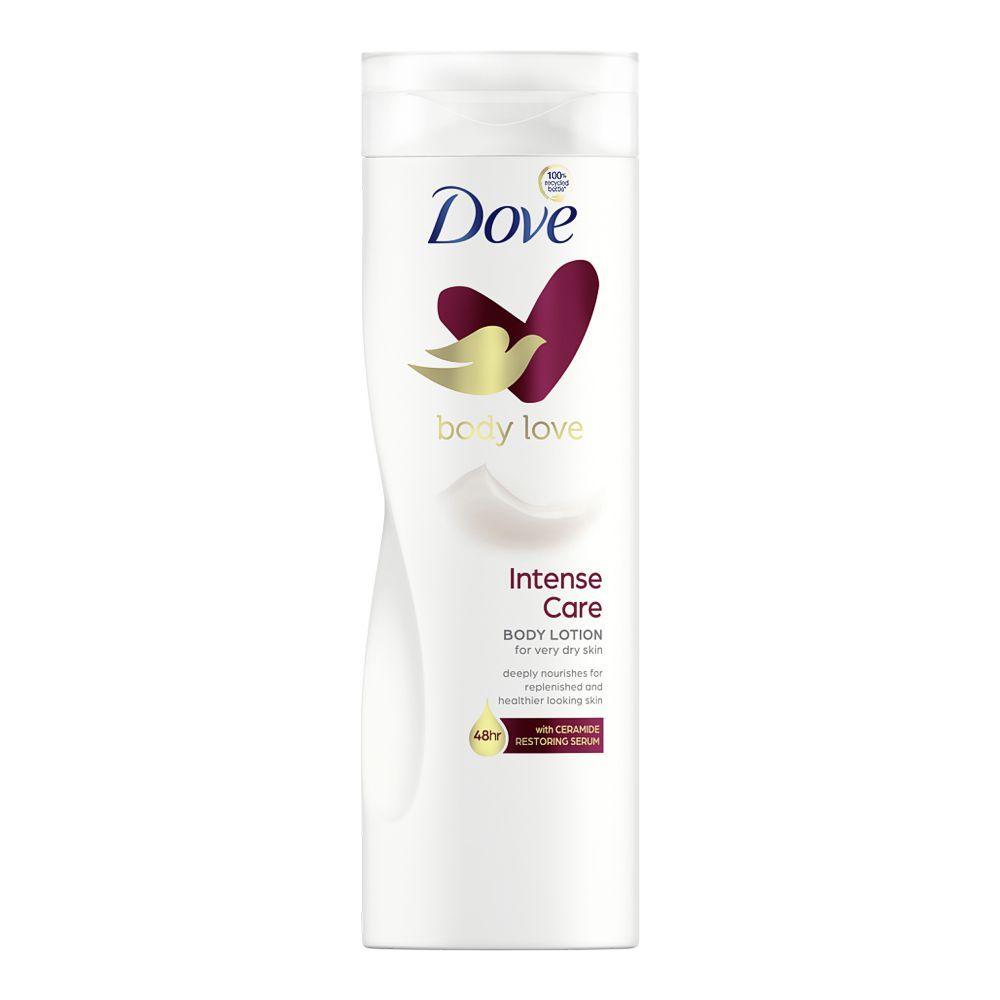 Dove Body Love Intense Care Body Lotion, For Very Dry Skin, With Ceramide Restoring Serum, 400ml -  Front View