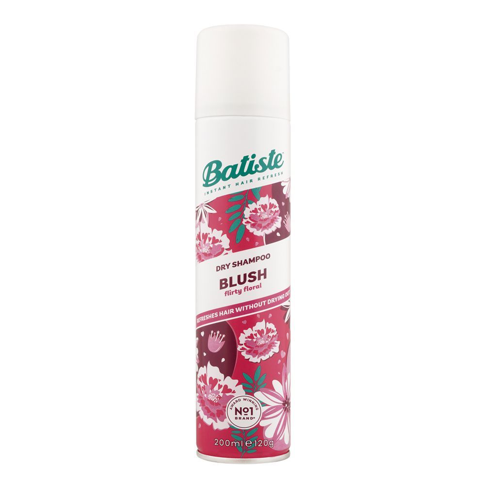 Batiste Floral & Flirty Blush Dry Shampoo, Refreshes Hair Without Drying Out, 200ml - Front View