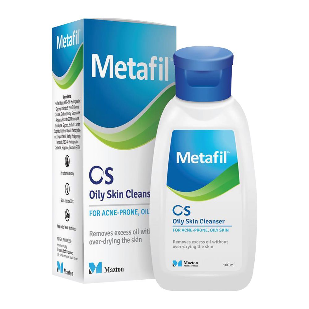 Metafil OS Oily Skin Cleanser, For Acne-Prone and Oily Skin, 100ml - Front View