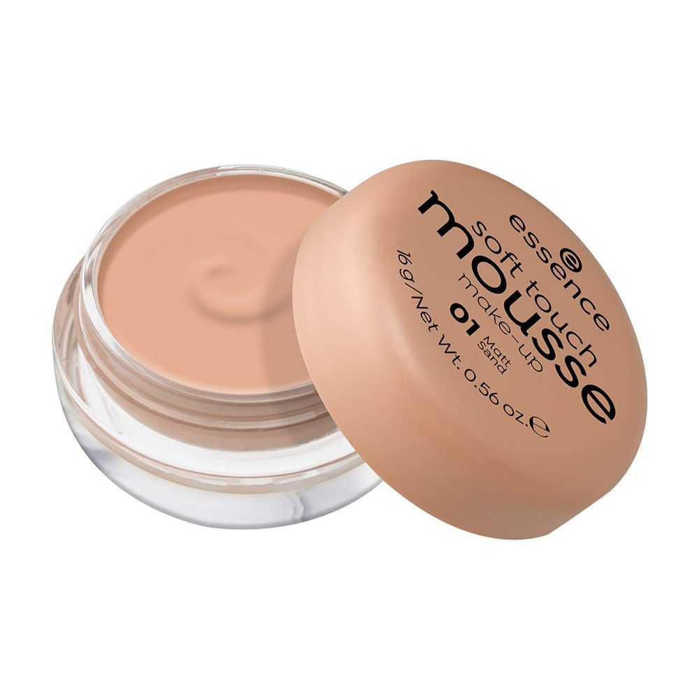 Essence Soft Touch Mousse Make-Up Foundation, 01 Matt Sand - Front View