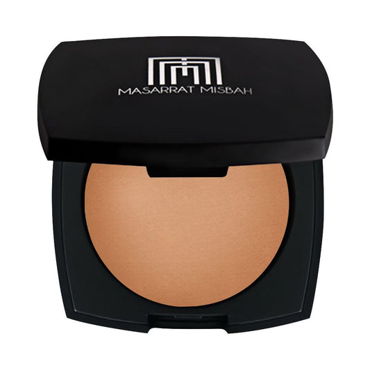 Masarrat Misbah Silk Pressed Powder, Deep Honey - Front View