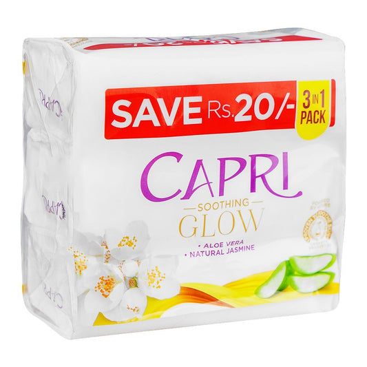 Capri Glow Jasmine White Soap, 3x120g - Front View