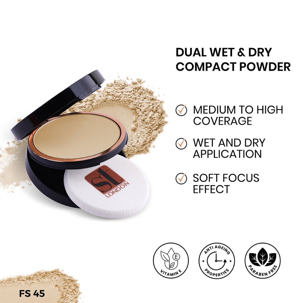 ST London Dual Wet & Dry Compact Powder, FS 45, SPF 15, With Vitamin E - Front View