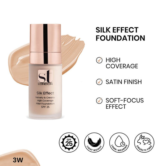 ST London Youthfull Silk Effect Foundation, 3W, Long Wear, Extremely Thin, Bright Satin Finish - Front View