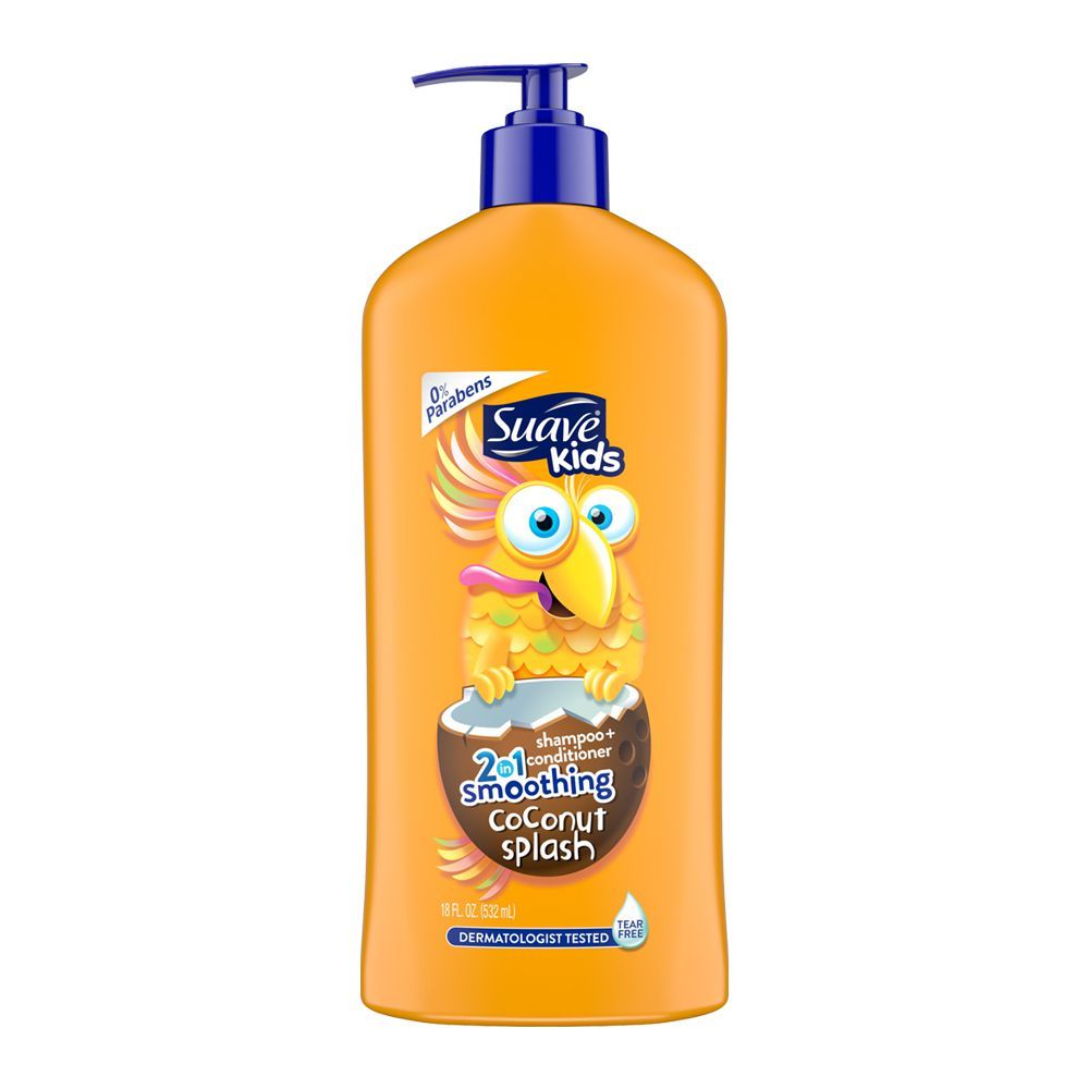 Suave Kids 2-In-1 Smoothing Coconut Splash Shampoo + Conditioner, 532ml - Front View