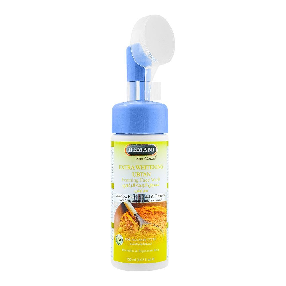 Hemani Extra Whitening Ubtan Foaming Face Wash, For All Skin Types, 150ml - Front View