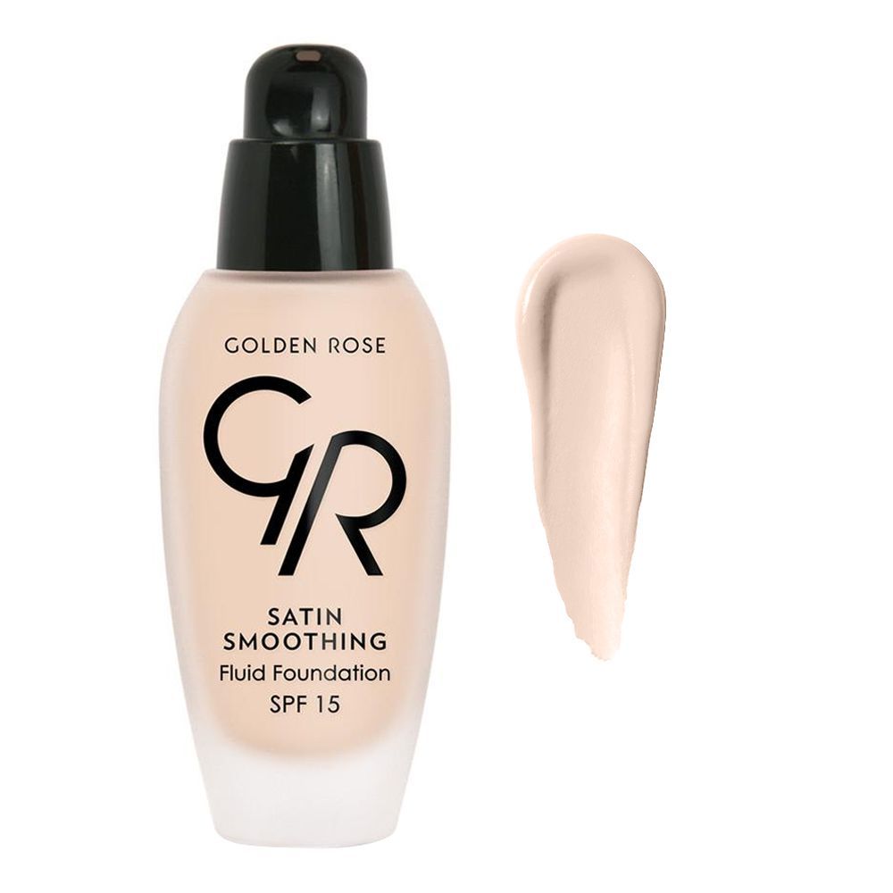 Golden Rose Satin Smoothing Fluid Foundation, 23, Paraben Free, SPF 15 - Front View