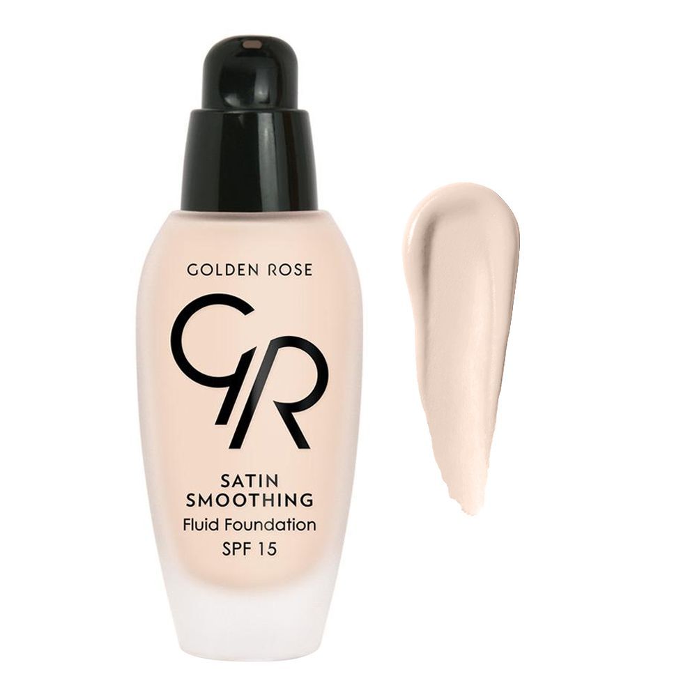 Golden Rose Satin Smoothing Fluid Foundation, 24, Paraben Free, SPF 15 - Front View