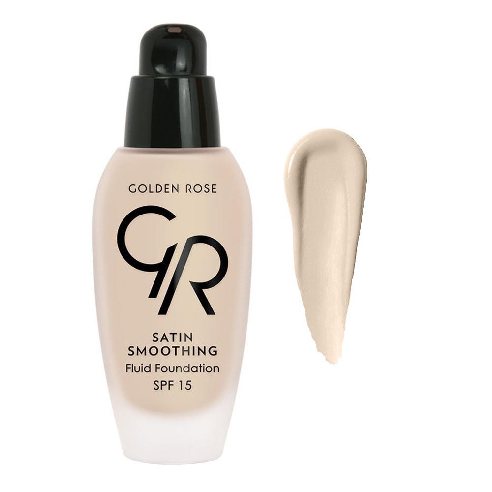 Golden Rose Satin Smoothing Fluid Foundation, 27, Paraben Free, SPF 15 - Front View