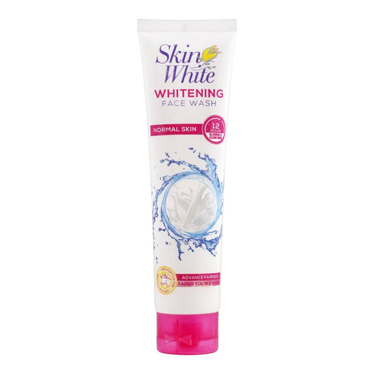 Skin White Whitening Normal Skin Face Wash, 12Hrs Glowing & Clean Skin, Fairer You In 2 Weeks, With Goat Milk + Whitening Beads, 100g - Front View