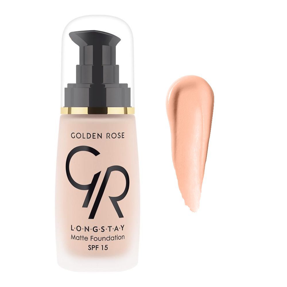 Golden Rose Longstay Matte Foundation, SPF 15, Oil Free, 03 - Front View
