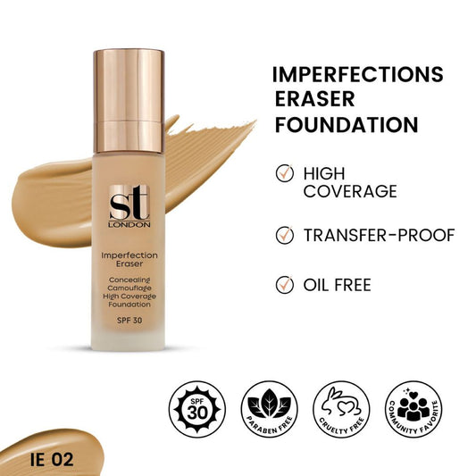 ST London Imperfection Eraser Face & Body Foundation, SPF 30, JE 02, All Skin Types - Front View