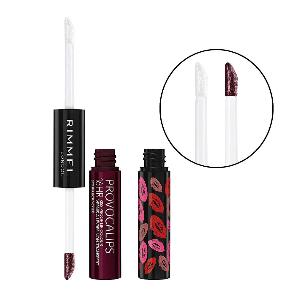 Rimmel Provocalips 16HR Kiss Proof Lip Colour, 570 Fire Cracker - Front View
