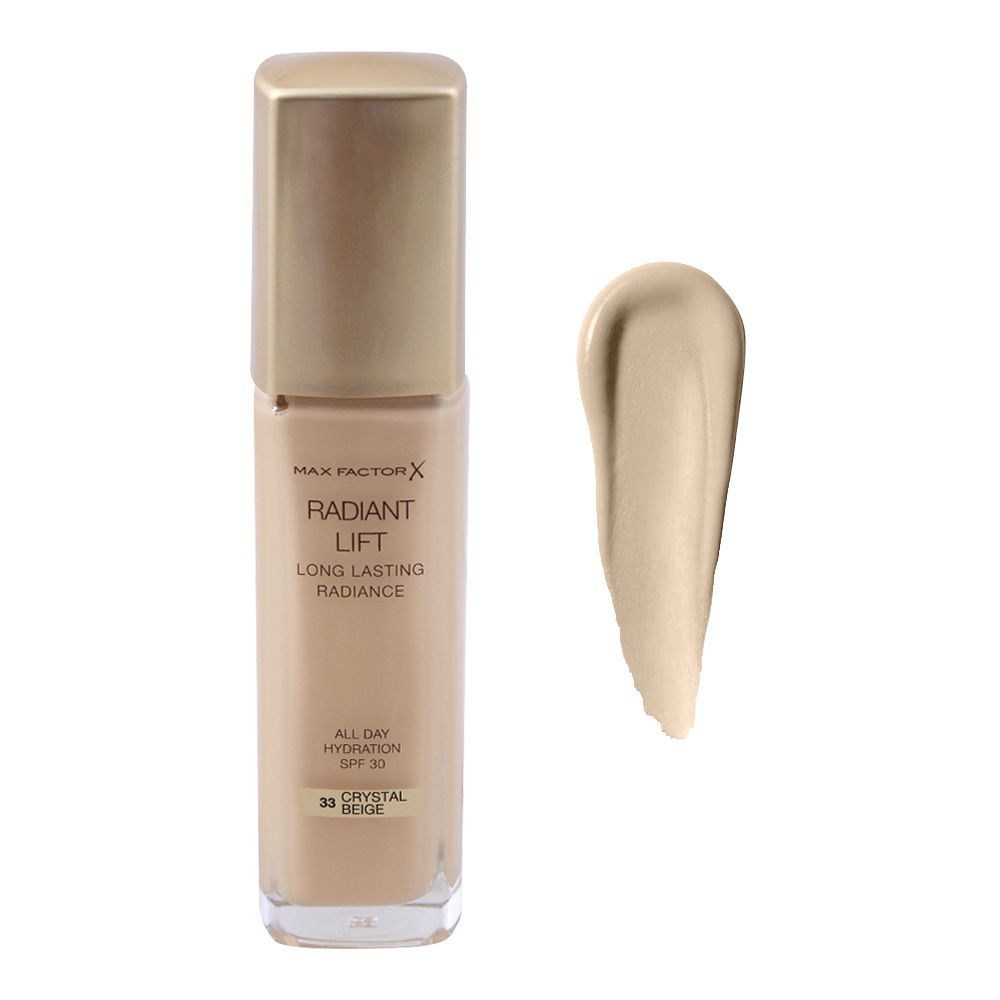 Max Factor Radiant Lift Long Lasting Radiance SPF 30 Foundation, 33 Crystal Beige - Front View