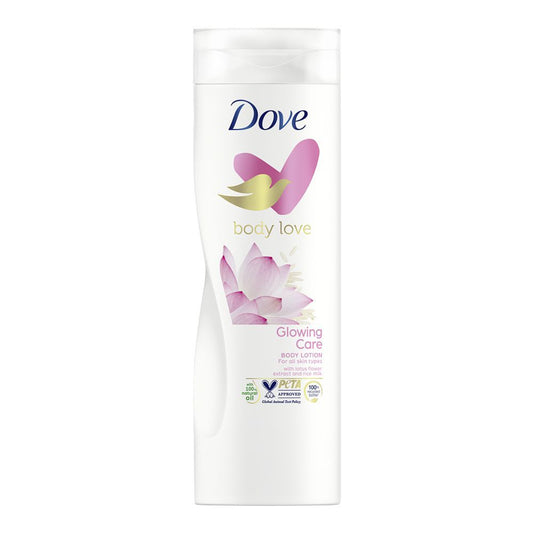 Dove Body Love Glowing Care Body Lotion, For All Skin Types, 400ml -  Front View