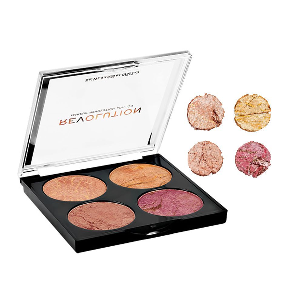 Makeup Revolution Cheek Kit, Fresh Perspective, 4 Shades - Front View