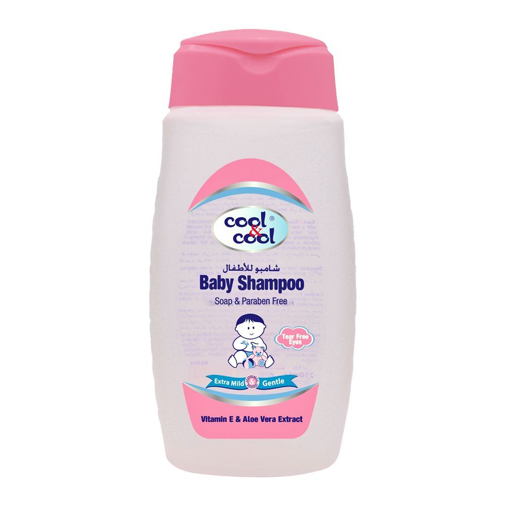 Cool & Cool Baby Shampoo, Soap & Paraben Free, Vitamin E + Aloe Vera, 250ml - Front View