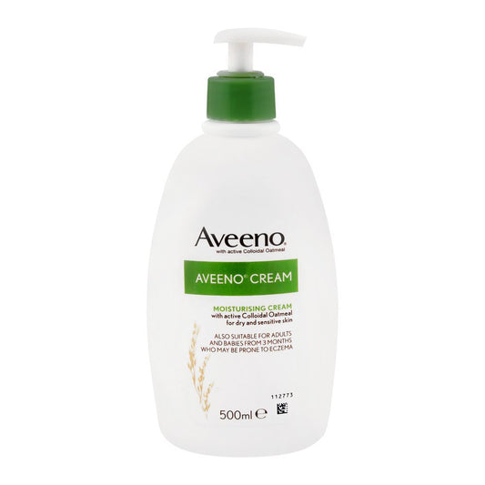 Aveeno Moisturising Cream, With Active Colloidol Oatmeal, For Dry & Sensitive Skin, 500ml -  Front View