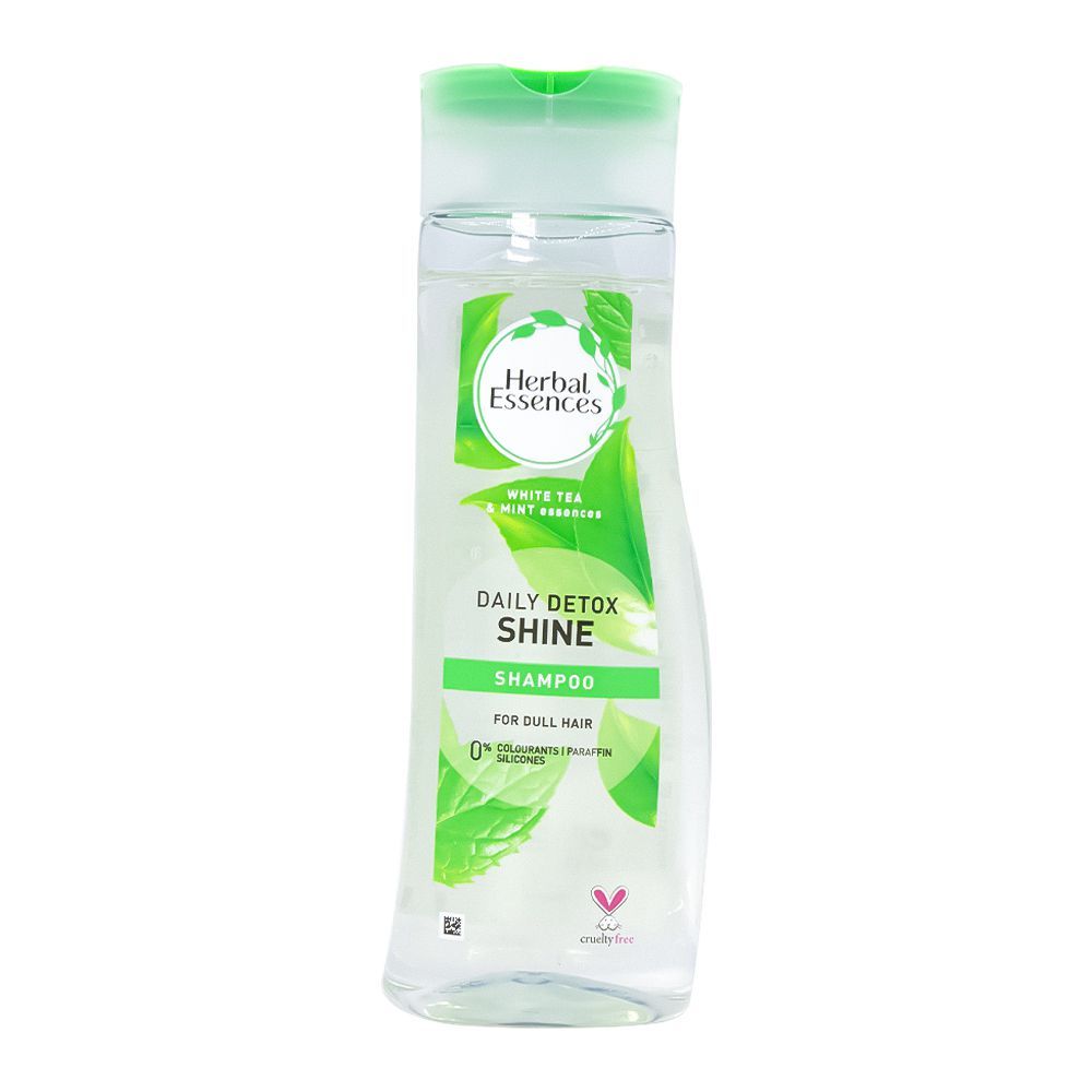 Herbal Essences Daily Detox Shine White Tea & Mint Essences Shampoo, For Dull Hair, 0% - Front View