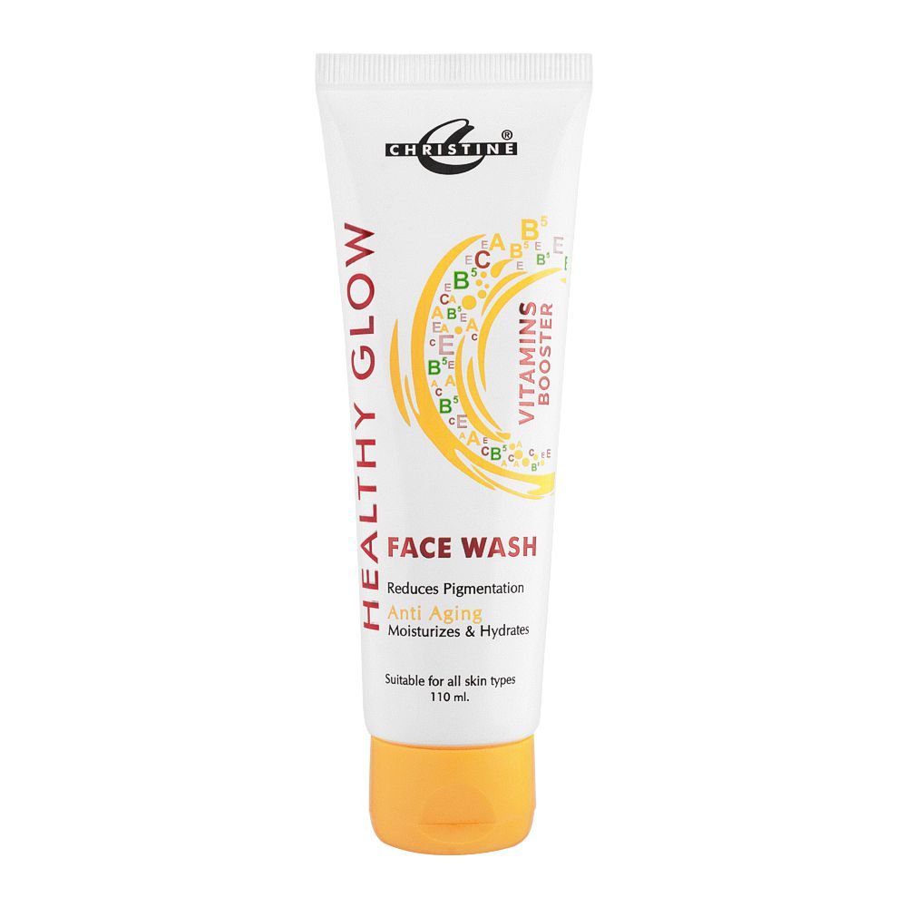 Christine Healthy Glow Vitamins Booster Anti Aging Face Wash, For All Skin Types, 110ml - Front View