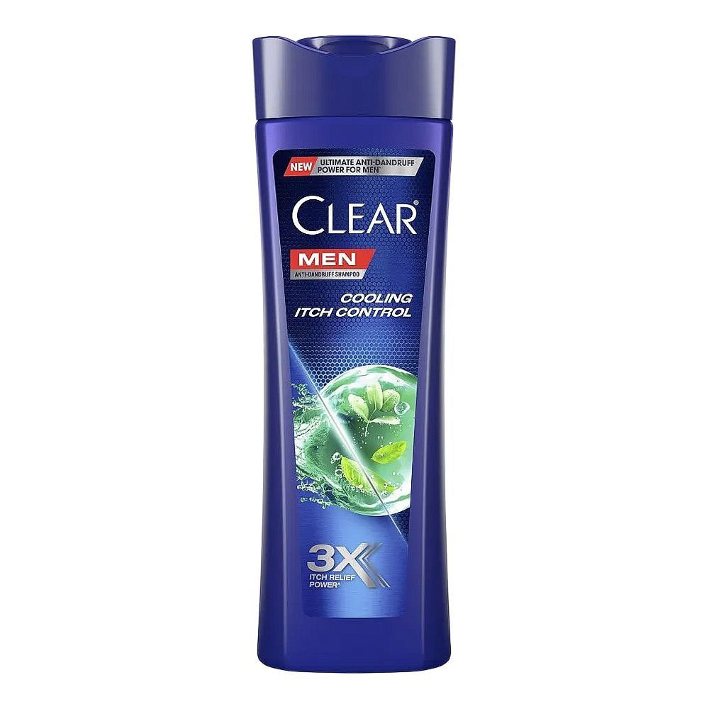 Clear Men Cooling Itch Control Anti-Dandruff Shampoo, For All Hair Types, 315ml - Front View