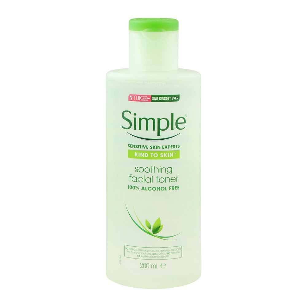Simple Kind To Skin Soothing Facial Toner, Alcohol + Paraben Free, 200ml - Front View