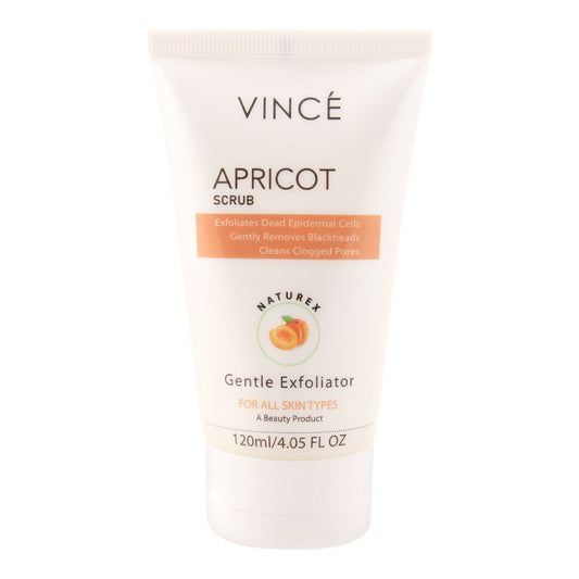 Vince Gentle Exfoliator Naturex Apricot Scrub, All Skin Types, Paraben Free, 120ml - Front View