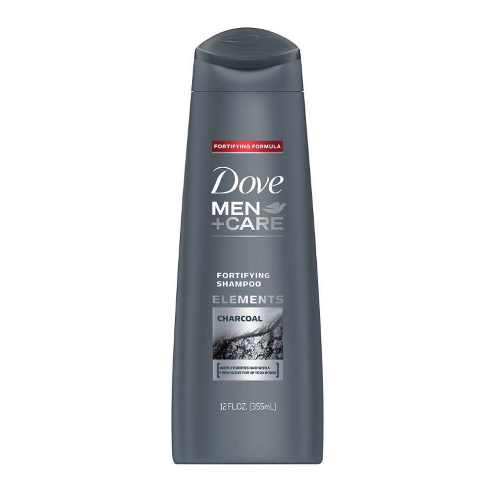 Dove Men+Care Fortifying Shampoo, Charcoal, 355ml - Front View