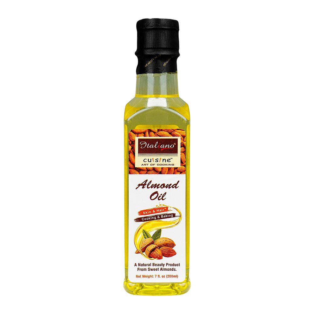 Italiano Almond Oil, For Skin/Hair/Cooking & Baking, 225ml - Front View
