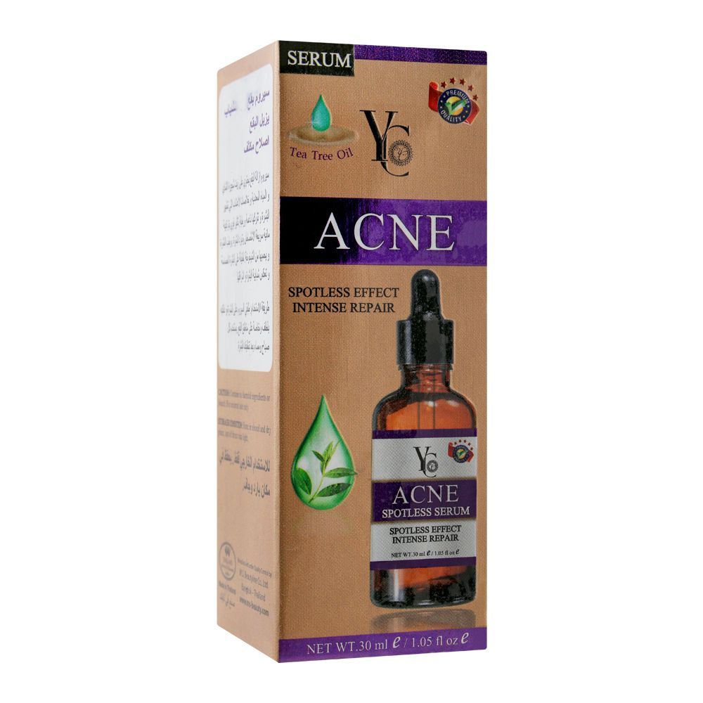 YC Acne Spotless Effect Intense Repair Serum, With Tea Tree Oil, 30ml - Front View