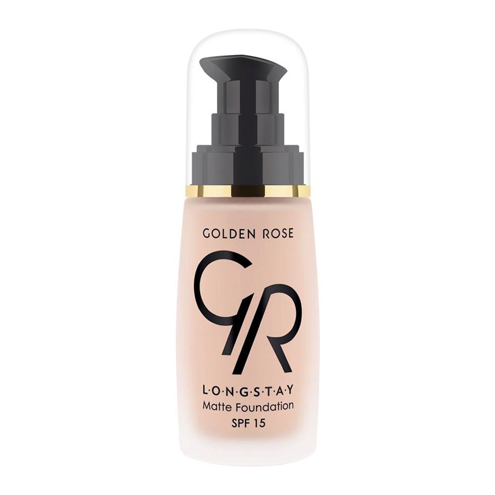 Golden Rose Longstay Matte Foundation, SPF 15, Vitamin A + E, 04 - Front View