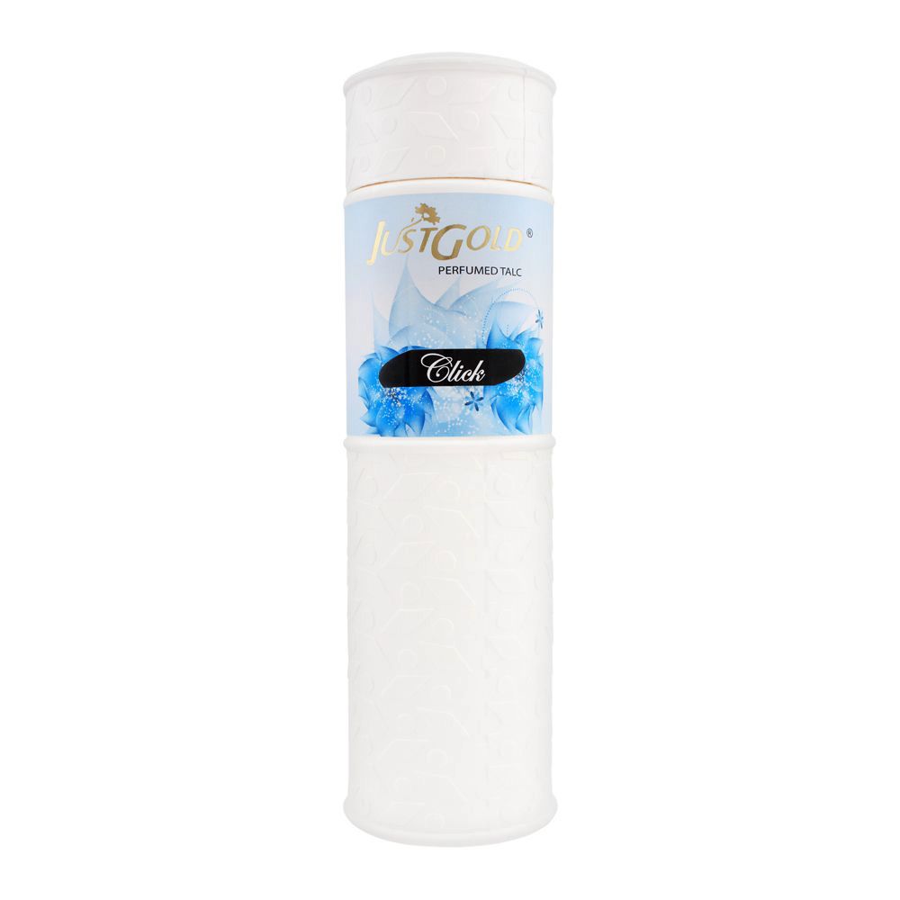 Just Gold Click Perfumed Talcum Powder, 250g - Front View