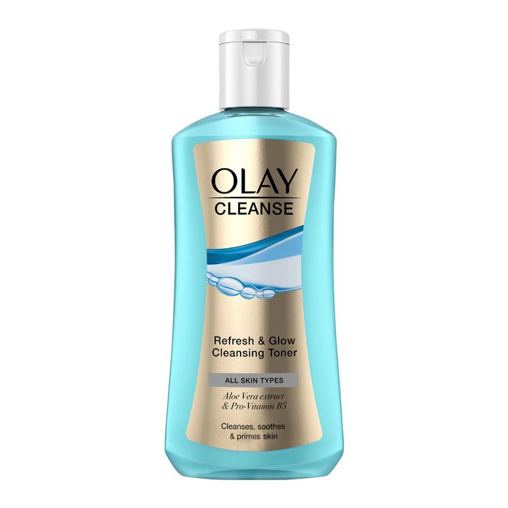 Olay Cleanse Refresh & Glow Cleansing Toner, For All Skin Types, Aloe Vera + Pro-Vitamin B5, 200ml - Front View