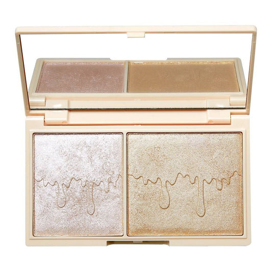 Makeup Revolution I Heart Duo Highlight And Illuminator Rose Gold Glow, Bronzer& Highlighter - Front View
