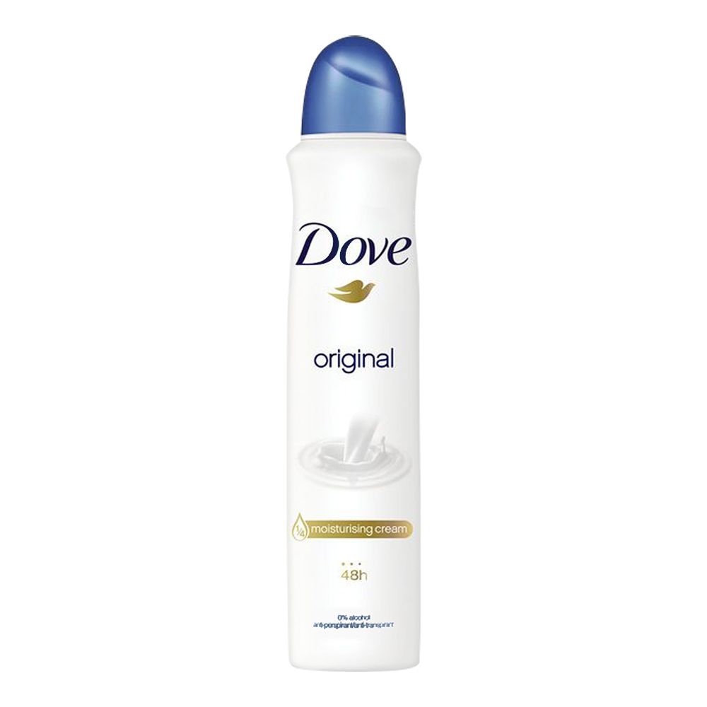 Dove 48H Original Deodorant Spray, For Women, 0% Alcohol, 250ml - Front View